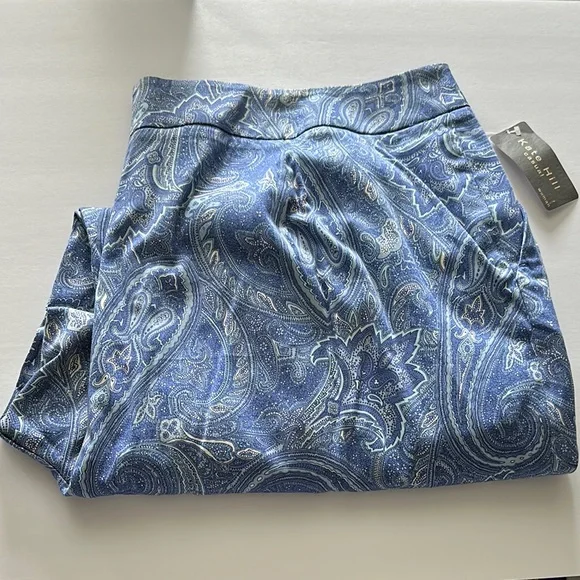 Kate Hill Blue Paisley Pants NWT 22W - Picture 8 of 8
